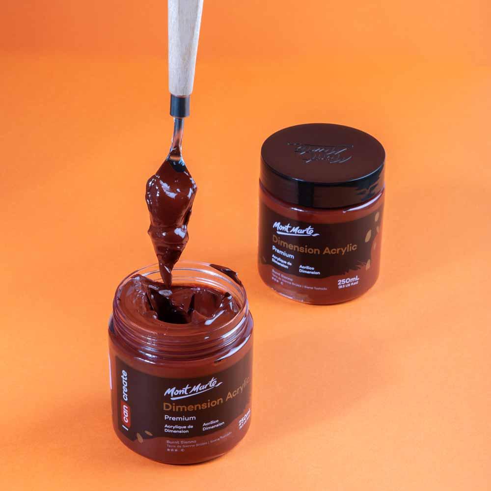 Dimension Acrylic Paint 250ml Pot - Burnt Sienna - Mont Marte - Glowish