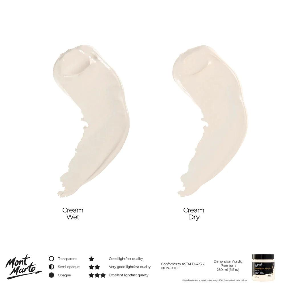 Dimension Acrylic Paint 250ml Pot - Cream - Mont Marte - Glowish