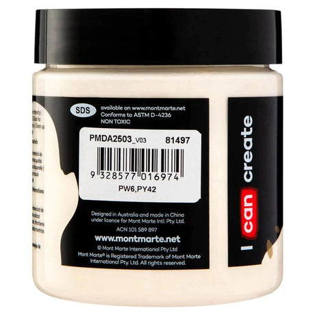 Dimension Acrylic Paint 250ml Pot - Cream - Mont Marte - Glowish