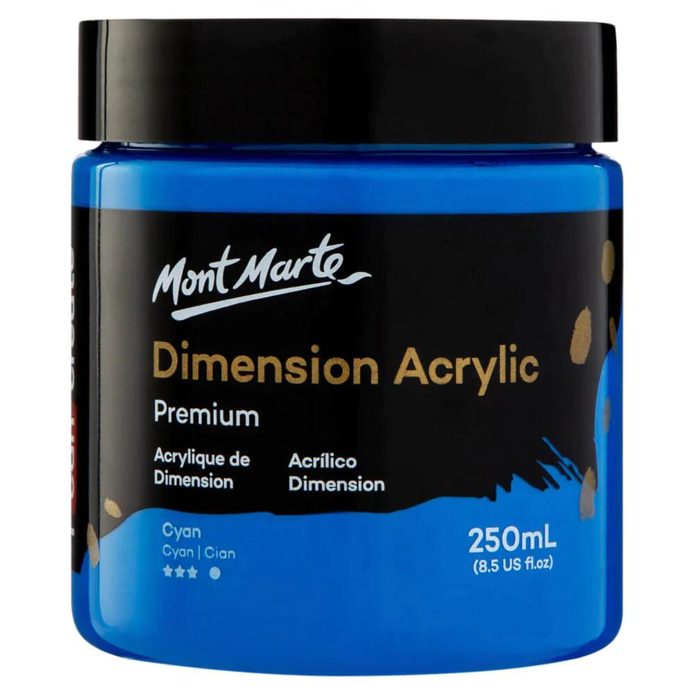 Dimension Acrylic Paint 250ml Pot - Cyan Blue - Mont Marte - Glowish