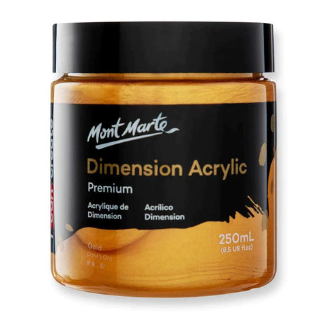 Dimension Acrylic Paint 250ml Pot- Gold - Mont Marte - Glowish