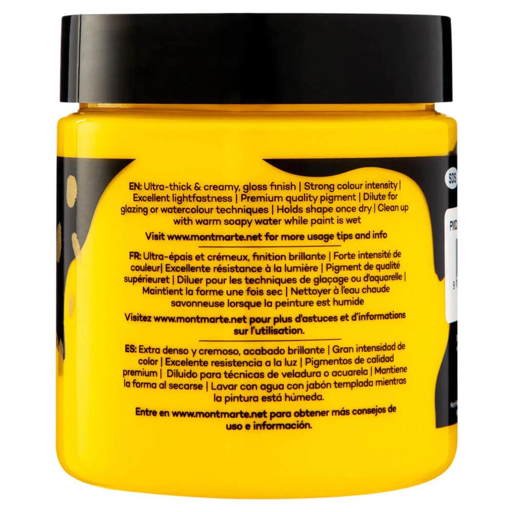 Dimension Acrylic Paint 250ml Pot - Medium Yellow - Mont Marte - Glowish