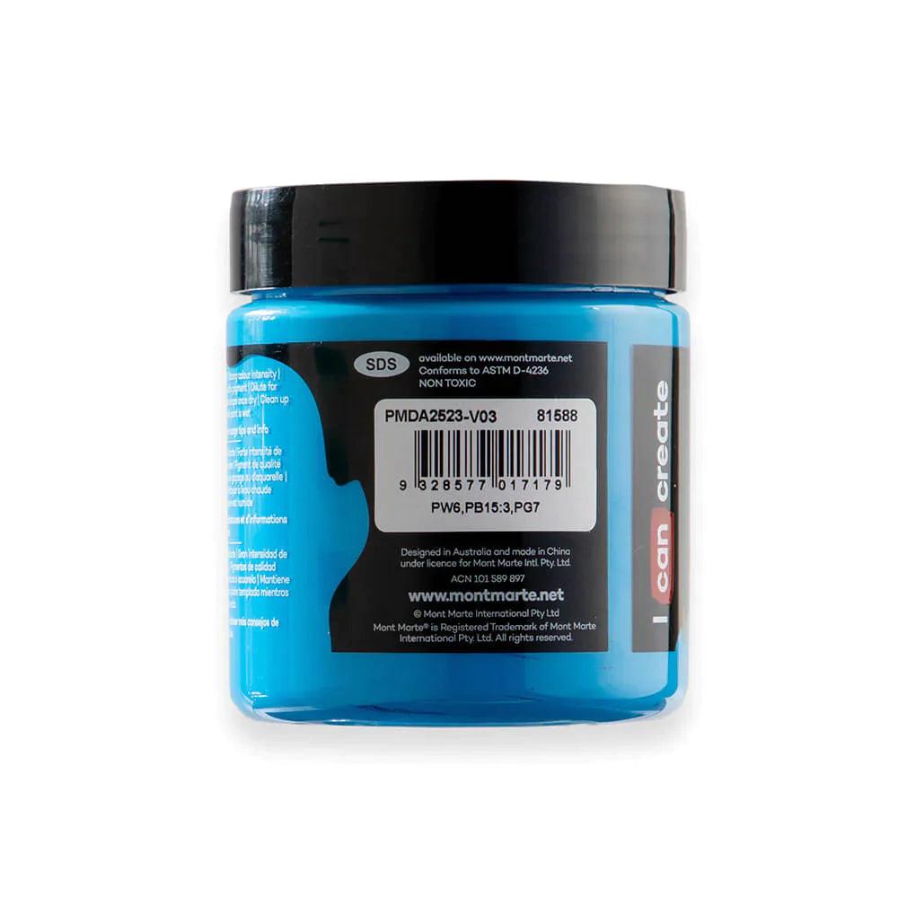 Dimension Acrylic Paint 250ml Pot - Monastral Cerulean - Mont Marte - Glowish