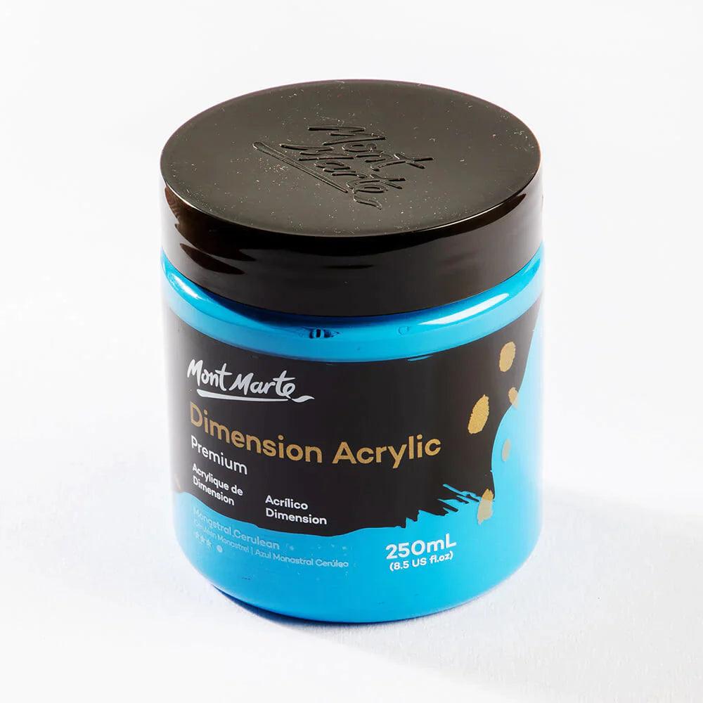 Dimension Acrylic Paint 250ml Pot - Monastral Cerulean - Mont Marte - Glowish