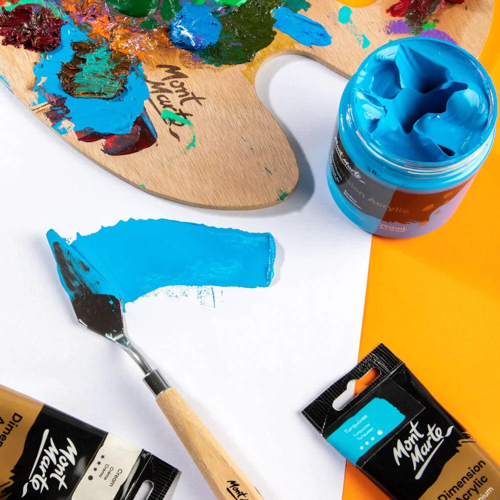 Dimension Acrylic Paint 250ml Pot - Monastral Cerulean - Mont Marte - Glowish