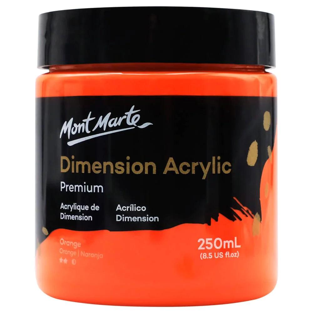 Dimension Acrylic Paint 250ml Pot - Orange - Mont Marte - Glowish
