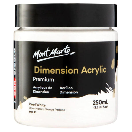 Dimension Acrylic Paint 250ml Pot - Pearl White - Mont Marte - Glowish