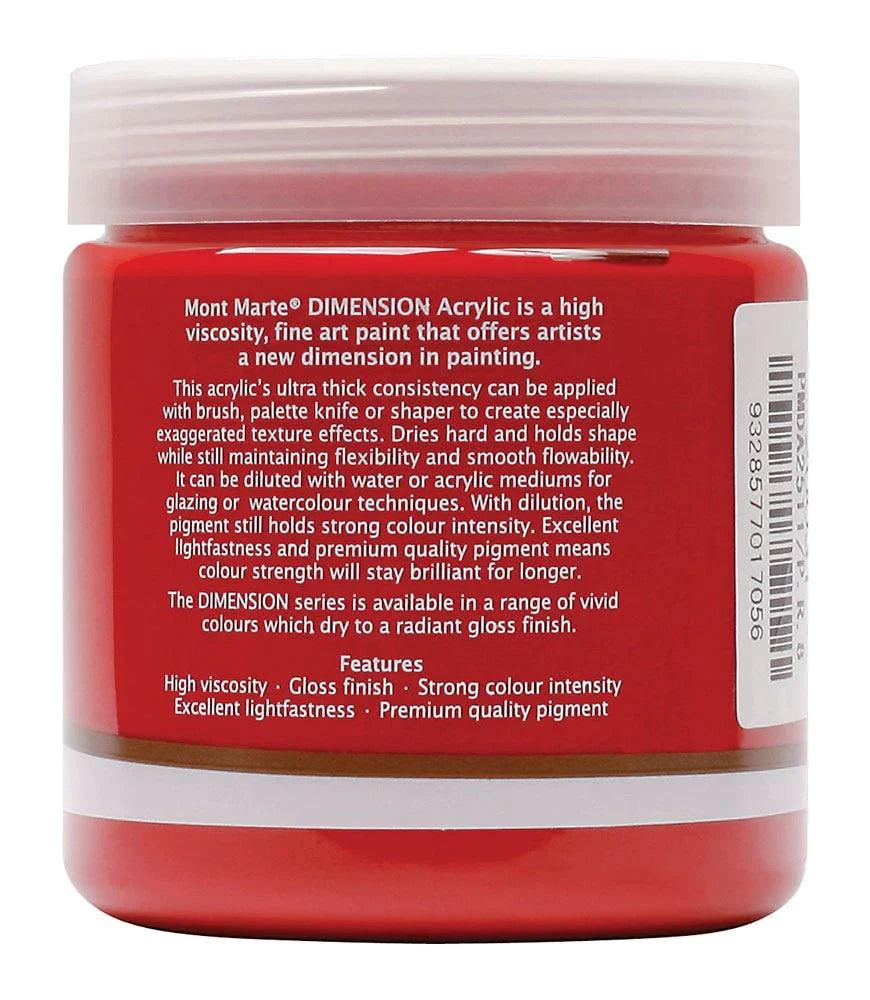 Dimension Acrylic Paint 250ml Pot - Permanent Red - Mont Marte - Glowish