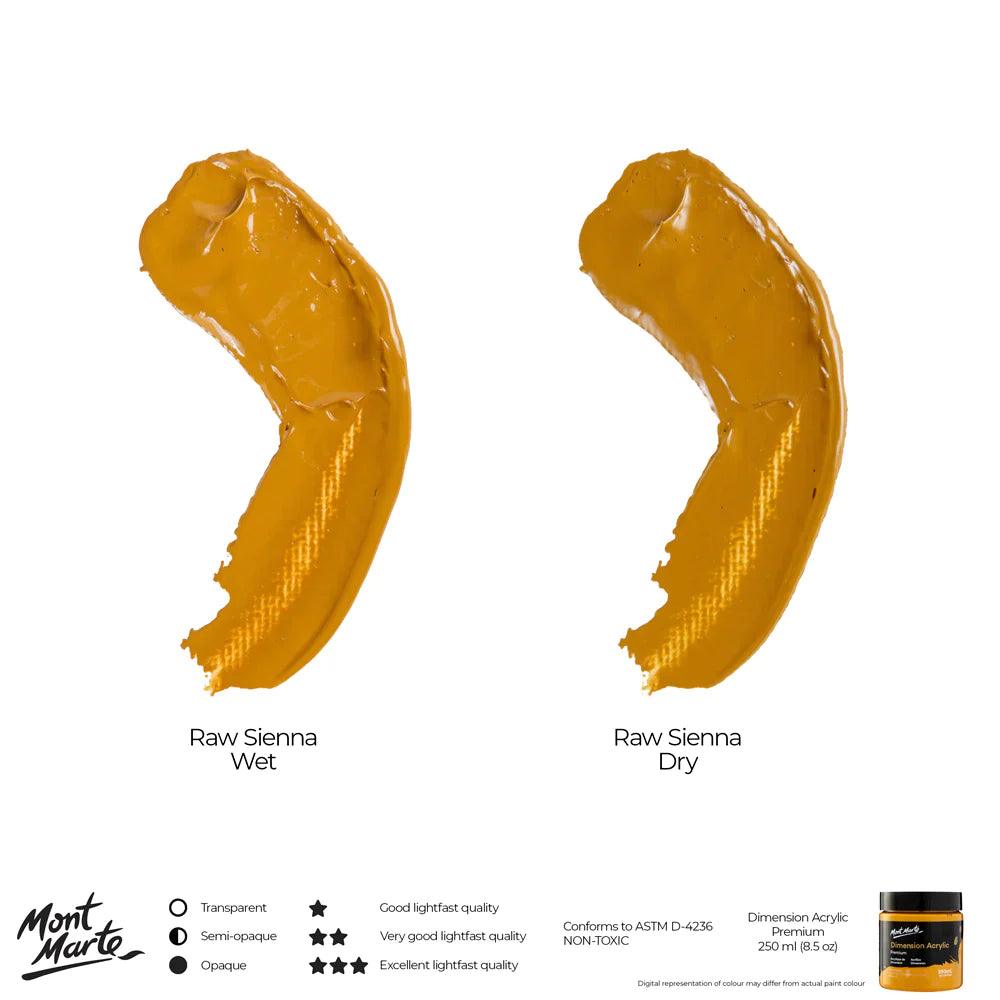 Dimension Acrylic Paint 250ml Pot - Raw Sienna - Mont Marte - Glowish