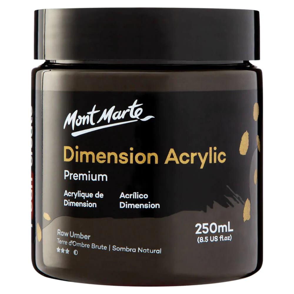 Dimension Acrylic Paint 250ml Pot - Raw Umber - Mont Marte - Glowish