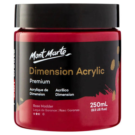 Dimension Acrylic Paint 250ml Pot - Rose Madder - Mont Marte - Glowish