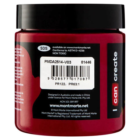 Dimension Acrylic Paint 250ml Pot - Rose Madder - Mont Marte - Glowish