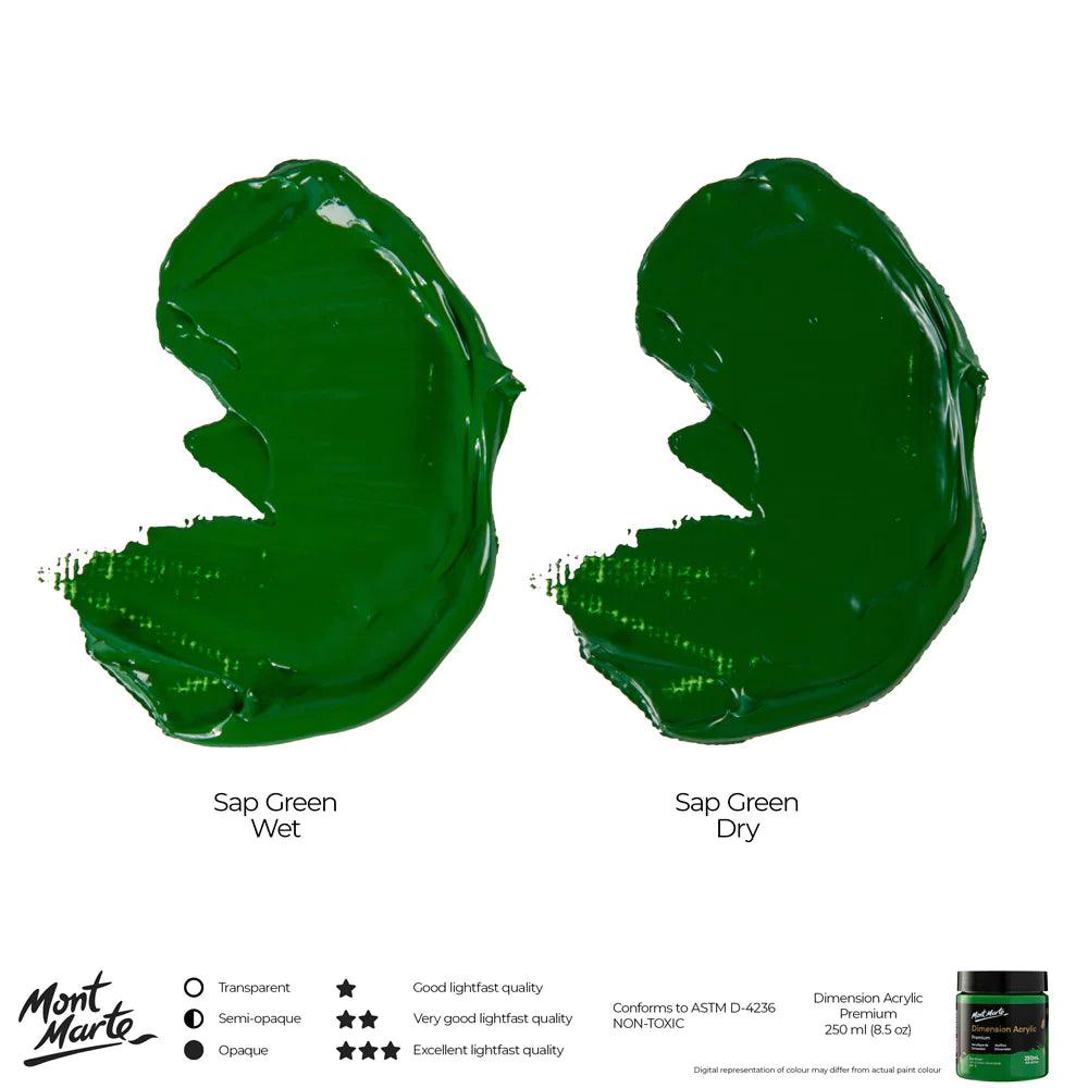 Dimension Acrylic Paint 250ml Pot - Sap Green - Mont Marte - Glowish