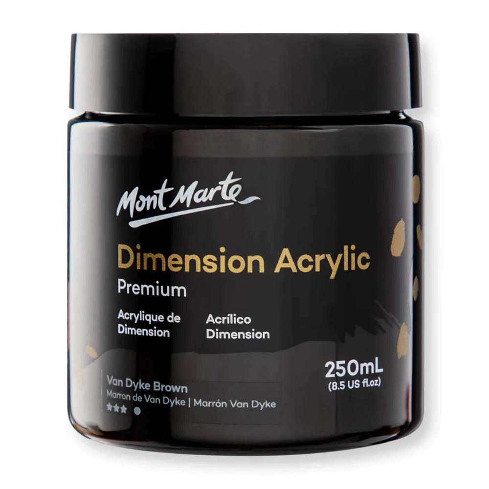 Dimension Acrylic Paint 250ml Pot - Van Dyke Brown - Mont Marte - Glowish