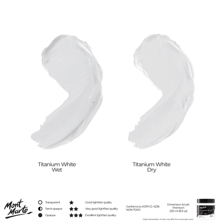 Dimension Acrylic Paint Premium 250ml - Titanium White - Glowish