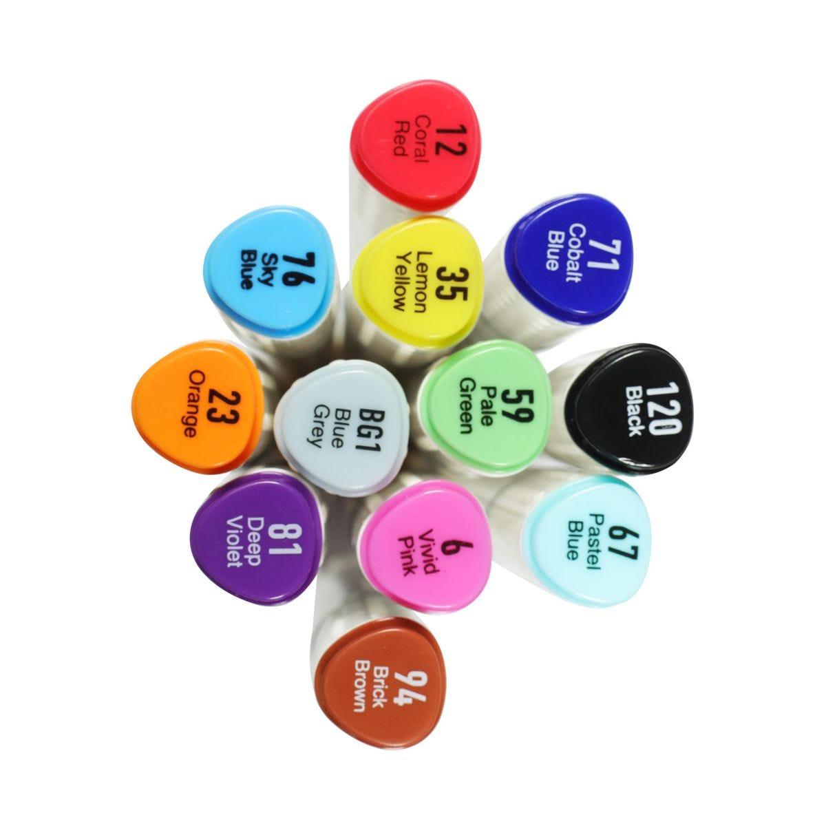 Dual Tip Alcohol Art Markers Premium 12pcs - Mont Marte - Glowish