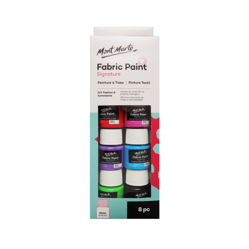 Fabric Paint Set 8pce x 20ml - Mont Marte - Glowish