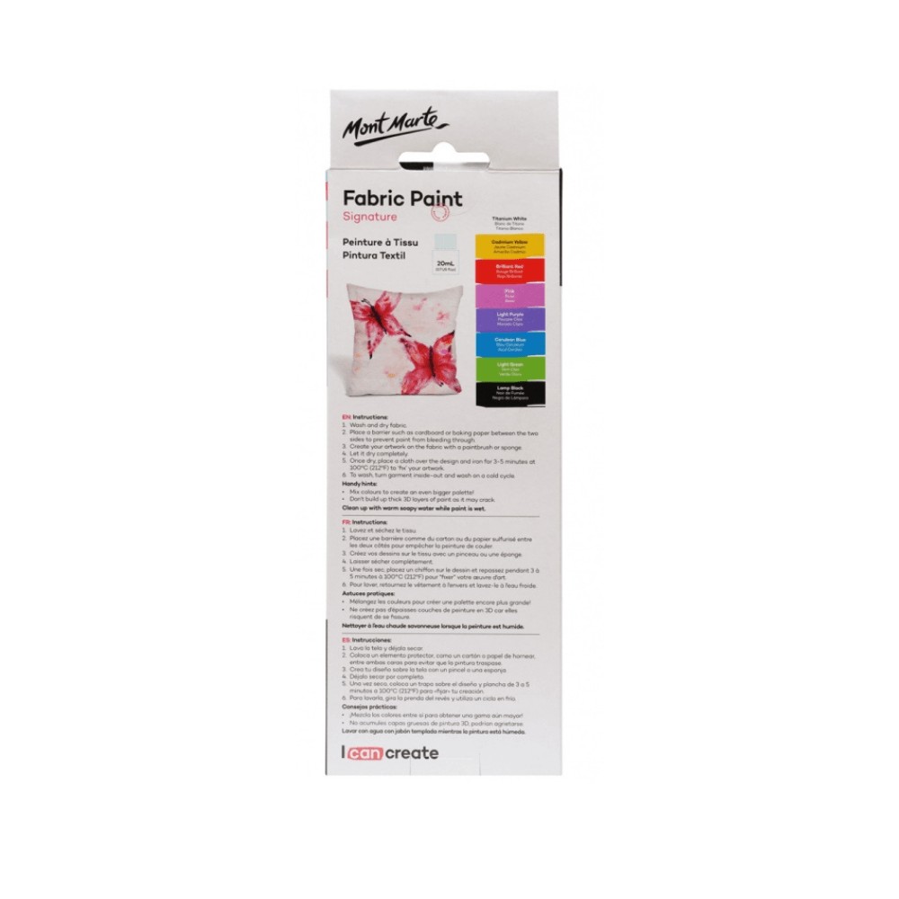 Fabric Paint Set 8pce x 20ml - Mont Marte - Glowish