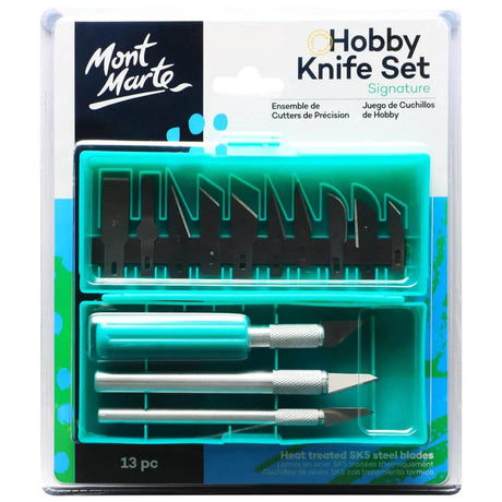 Hobby Knife Set Signature 13pc - Mont Marte - Glowish