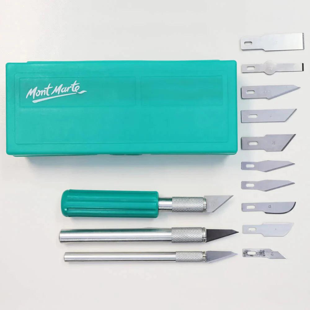 Hobby Knife Set Signature 13pc - Mont Marte - Glowish