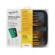 Mixed Bristle Brush Set Wallet 11pce - Watercolour - Glowish