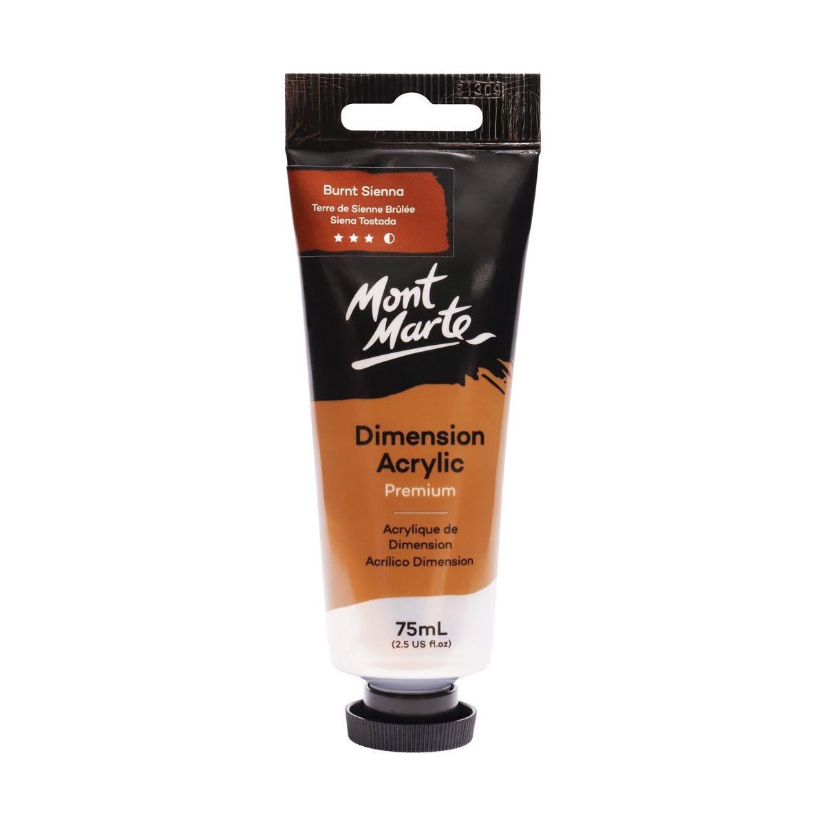 Mont Marte Dimension Acrylic Premium 75ml Tube - Burnt Sienna - Glowish