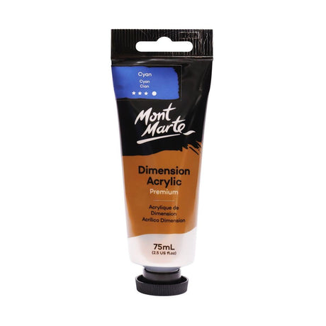 Mont Marte Dimension Acrylic Premium 75ml Tube - Cyan - Glowish