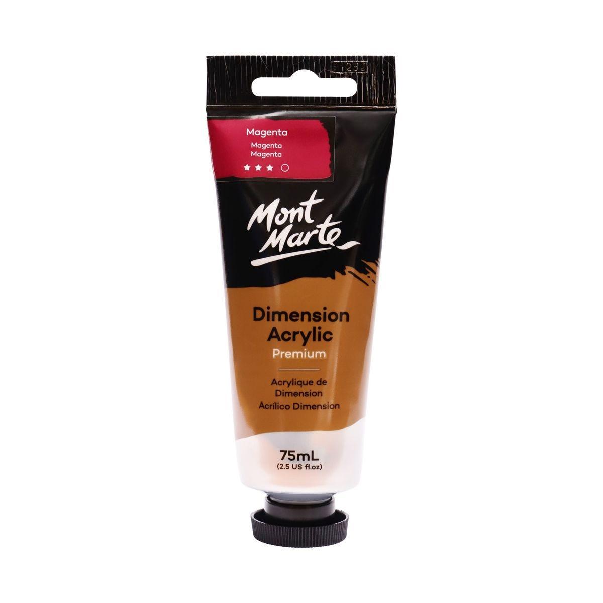 Mont Marte Dimension Acrylic Premium 75ml Tube - Magenta - Glowish