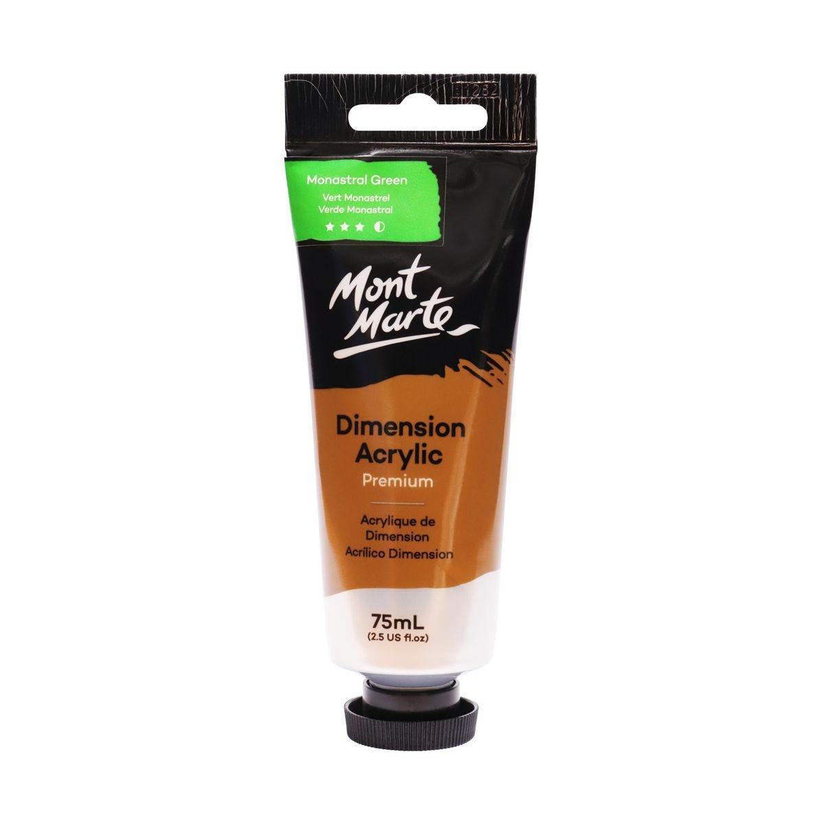 Mont Marte Dimension Acrylic Premium 75ml Tube - Monastral Green - Glowish