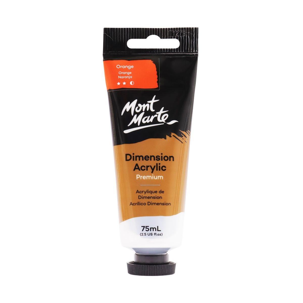Mont Marte Dimension Acrylic Premium 75ml Tube - Orange - Glowish