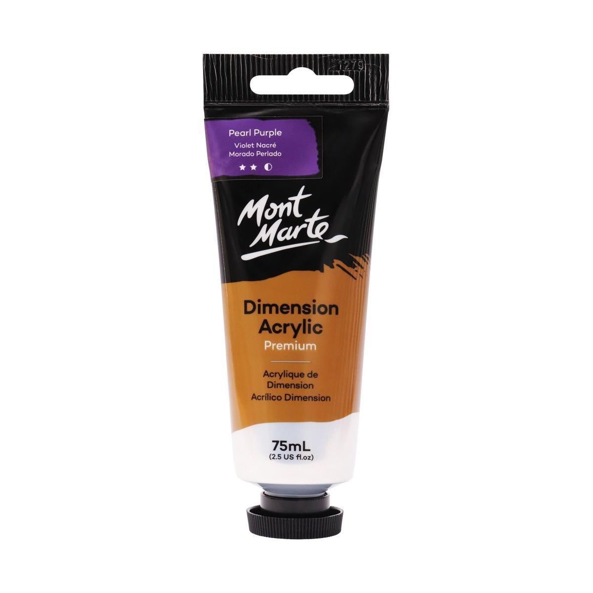 Mont Marte Dimension Acrylic Premium 75ml Tube - Pearl Purple - Glowish