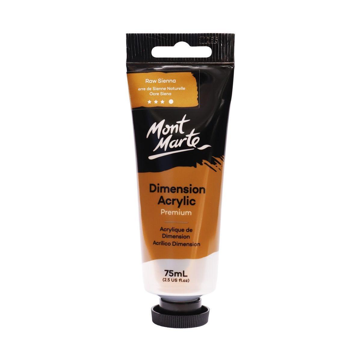 Mont Marte Dimension Acrylic Premium 75ml Tube - Raw Sienna - Glowish