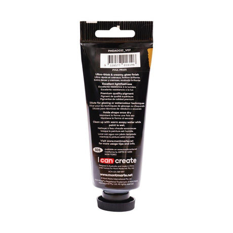 Mont Marte Dimension Acrylic Premium 75ml Tube - Raw Sienna - Glowish