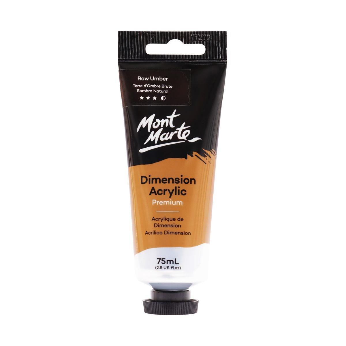 Mont Marte Dimension Acrylic Premium 75ml Tube - Raw Umber - Glowish