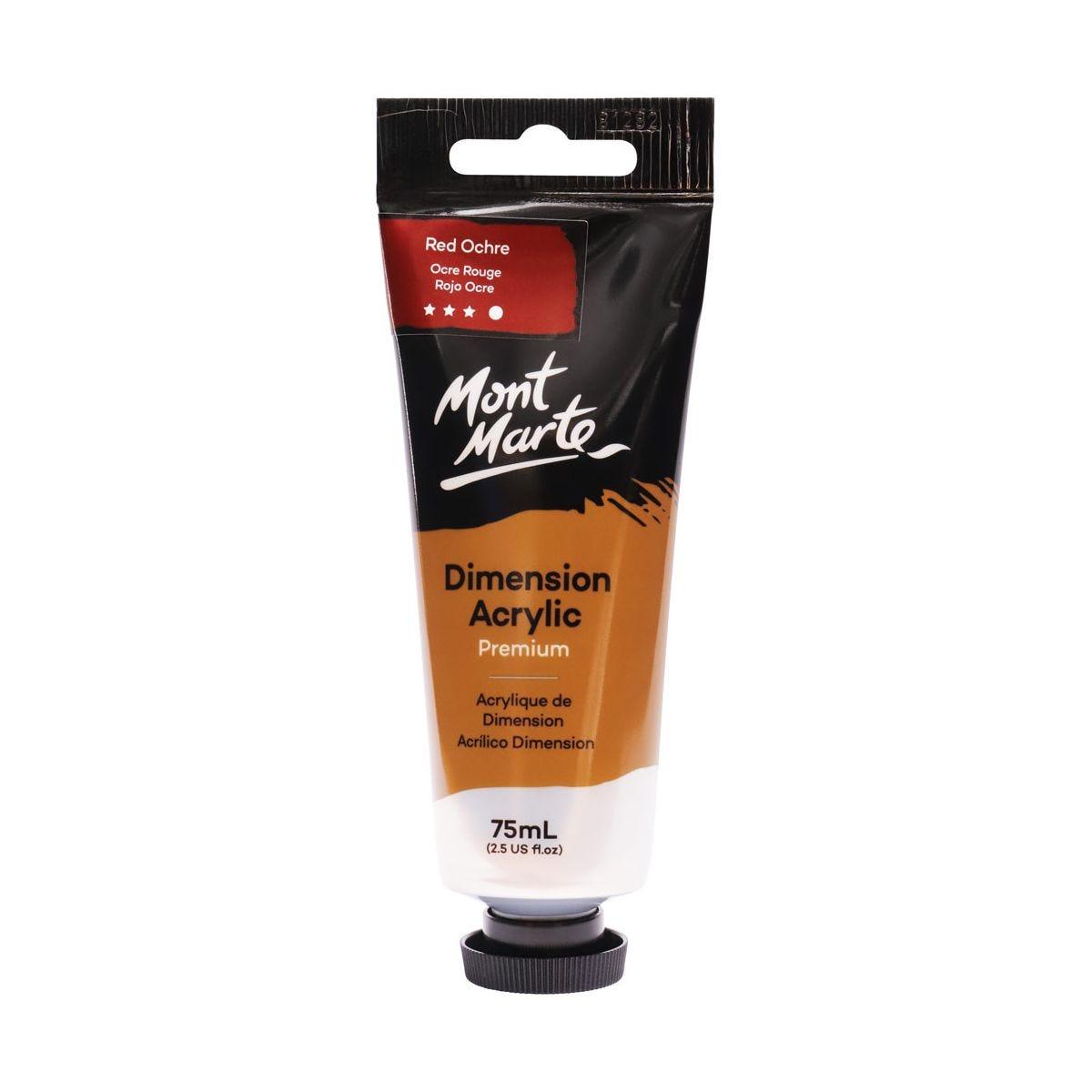 Mont Marte Dimension Acrylic Premium 75ml Tube - Red Ochre - Glowish
