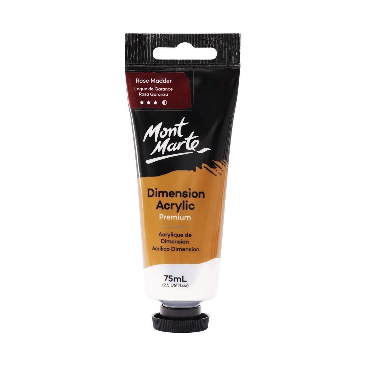 Mont Marte Dimension Acrylic Premium 75ml Tube - Rose Madder - Glowish