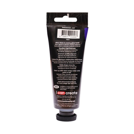 Mont Marte Dimension Acrylic Premium 75ml Tube - Ultramarine Blue - Glowish