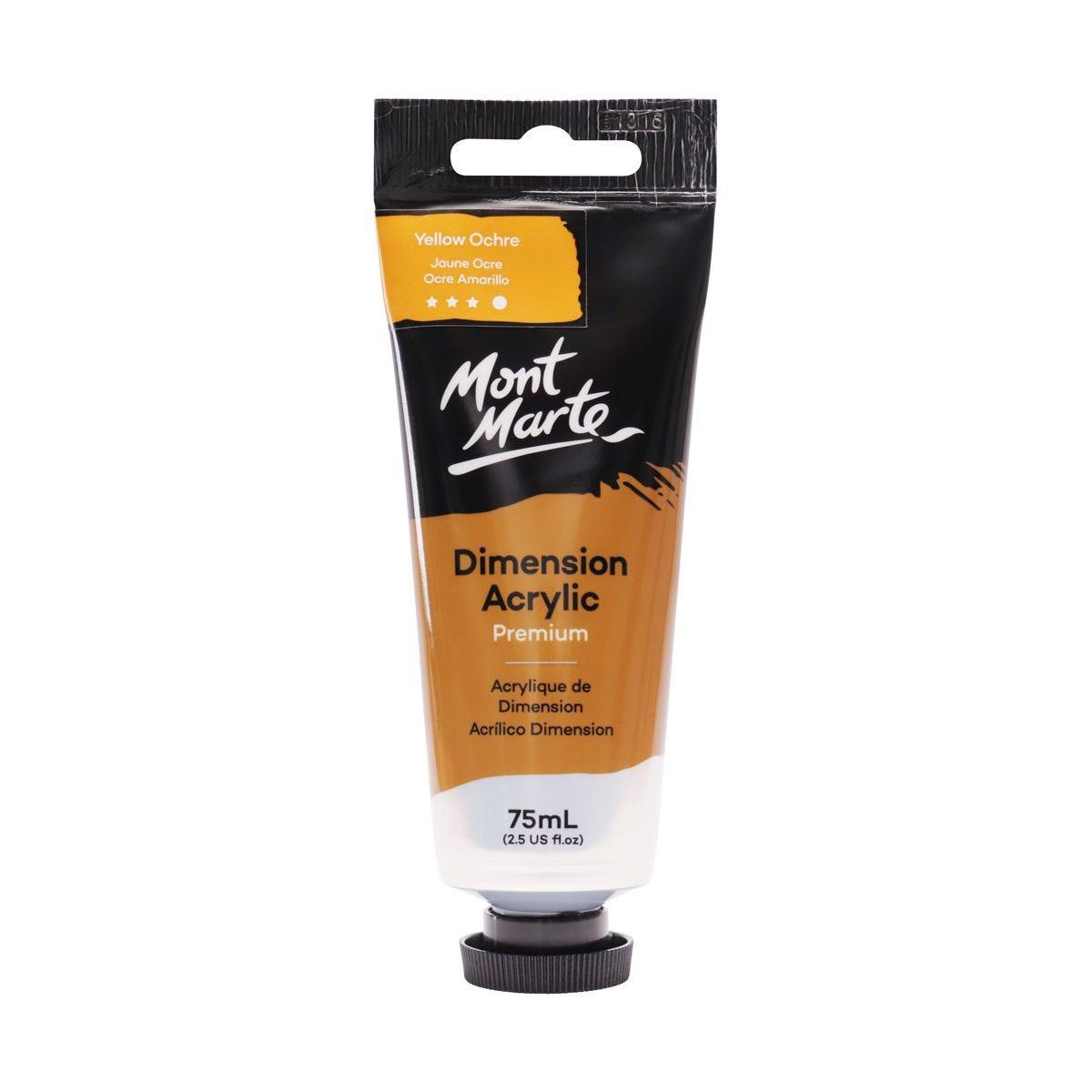 Mont Marte Dimension Acrylic Premium 75ml Tube - Yellow Ochre - Glowish