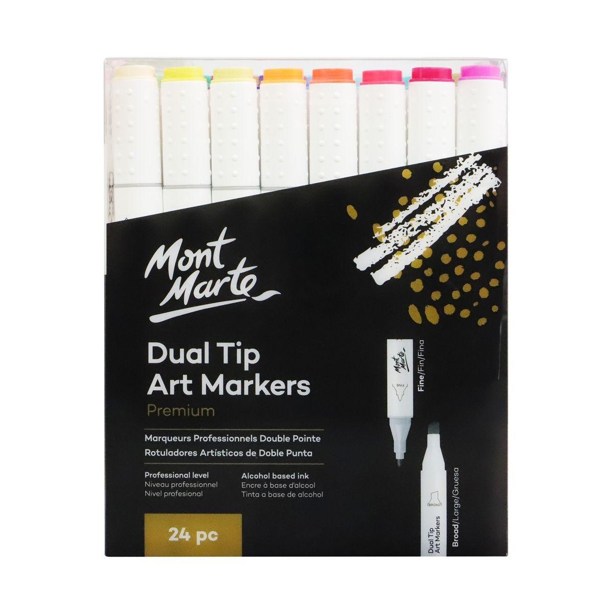 Mont Marte Dual Tip Alcohol Art Markers 24pcs - Glowish