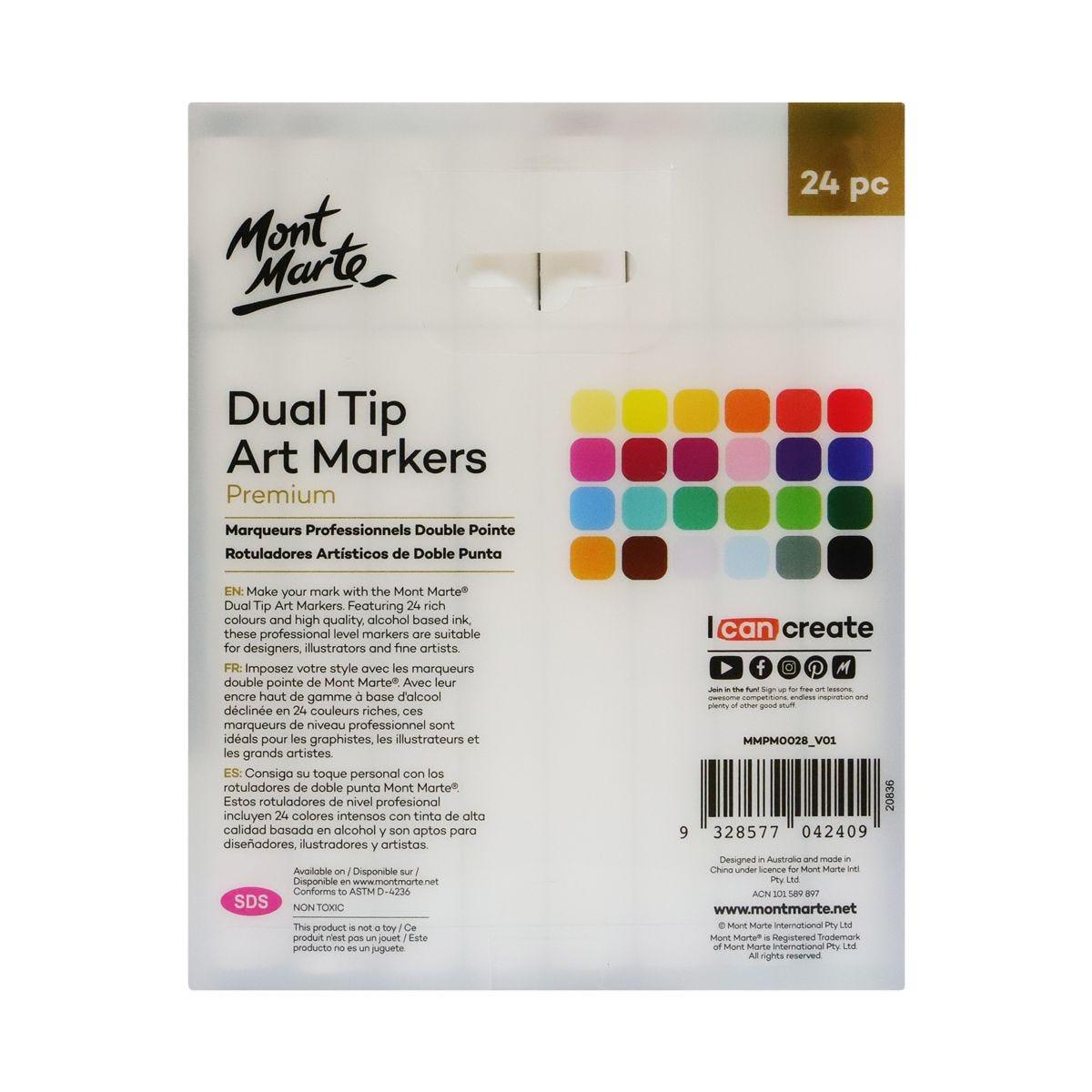 Mont Marte Dual Tip Alcohol Art Markers 24pcs - Glowish