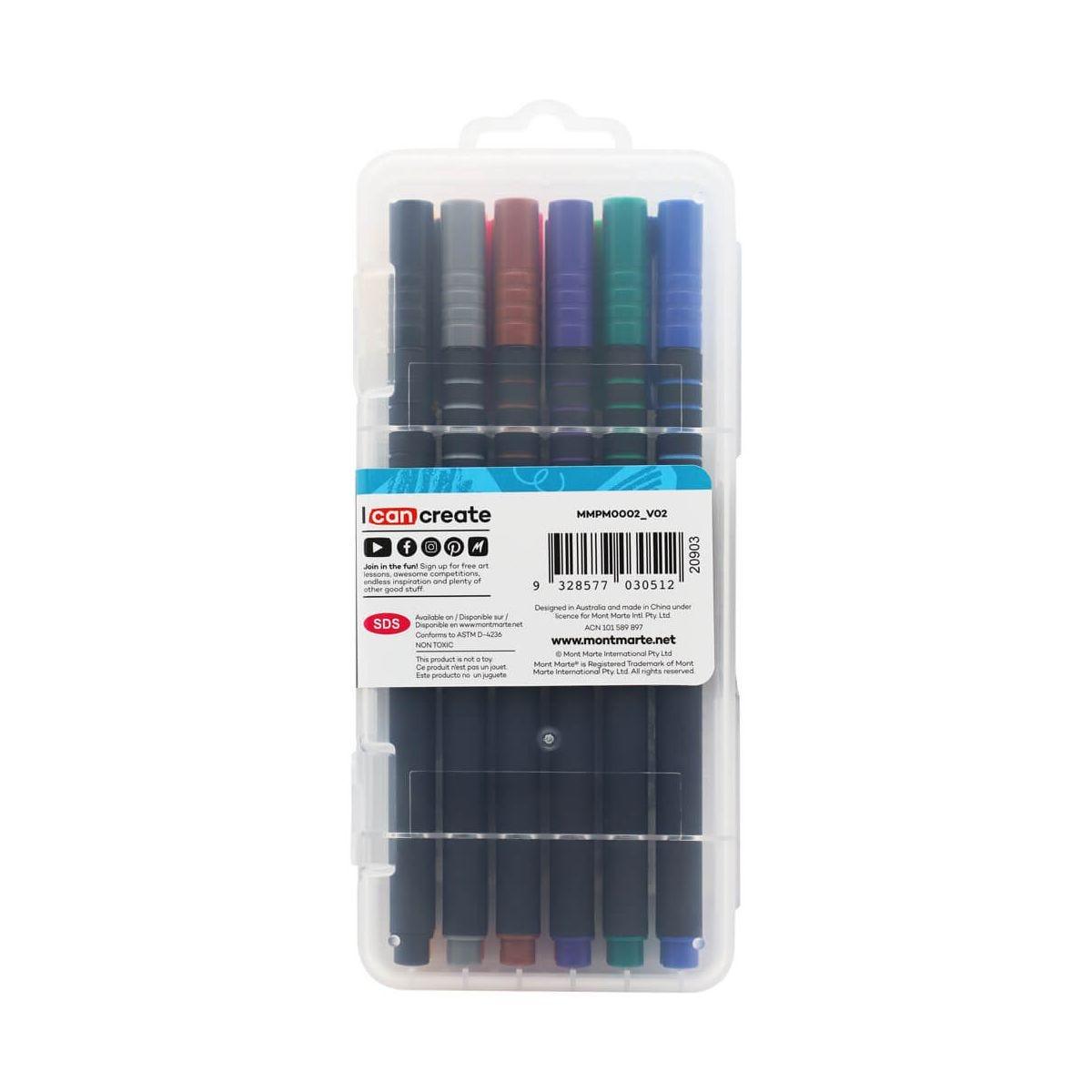 Mont Marte Fine liners Soft Grips 12pcs - Glowish