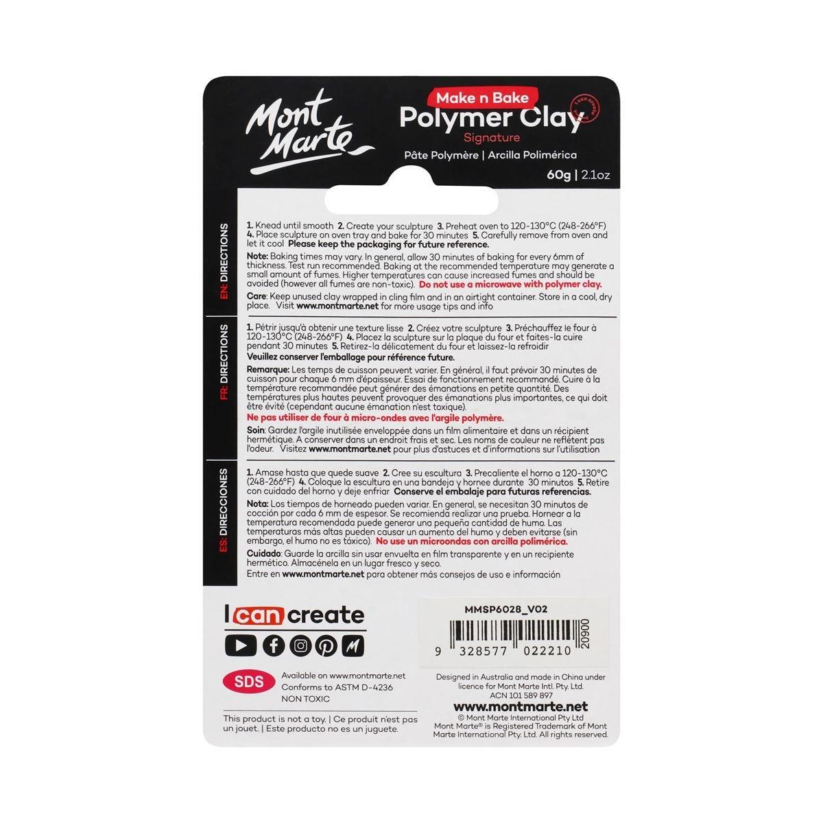 Mont Marte Make n Bake Polymer Clay Signature 60g - Azure - Glowish