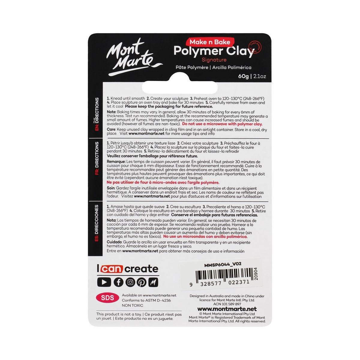 Mont Marte Make n Bake Polymer Clay Signature 60g - Baby Pink - Glowish