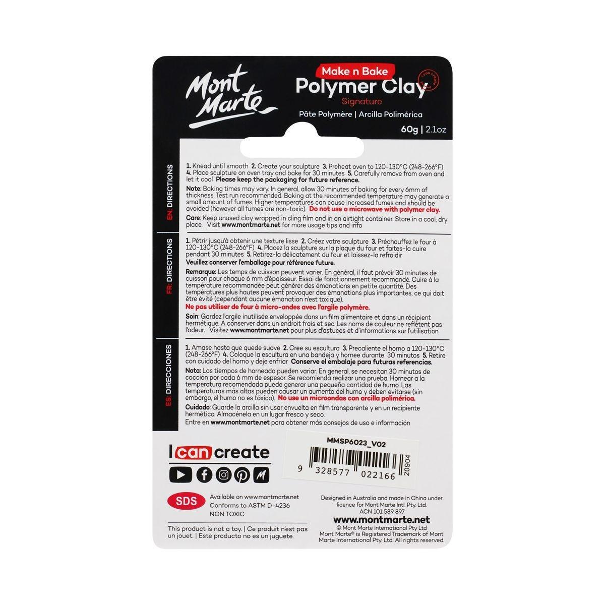 Mont Marte Make n Bake Polymer Clay Signature 60g - Basic Green - Glowish