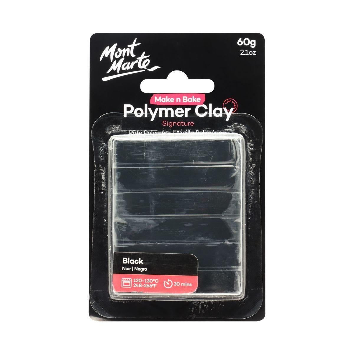 Mont Marte Make n Bake Polymer Clay Signature 60g - Black - Glowish