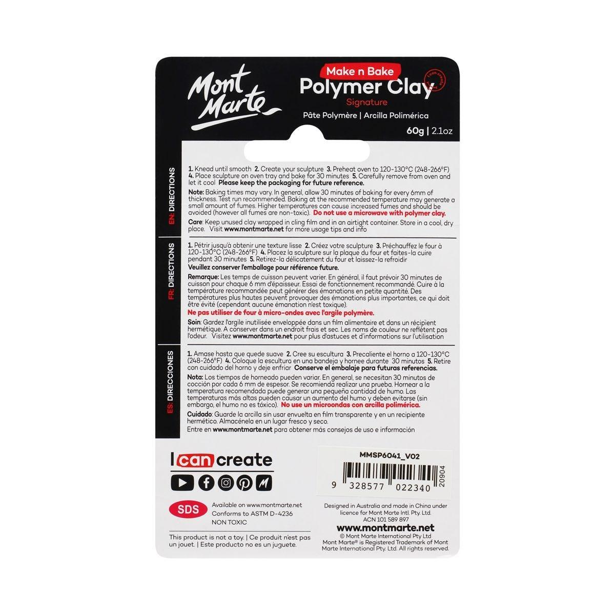 Mont Marte Make n Bake Polymer Clay Signature 60g - Cerise - Glowish