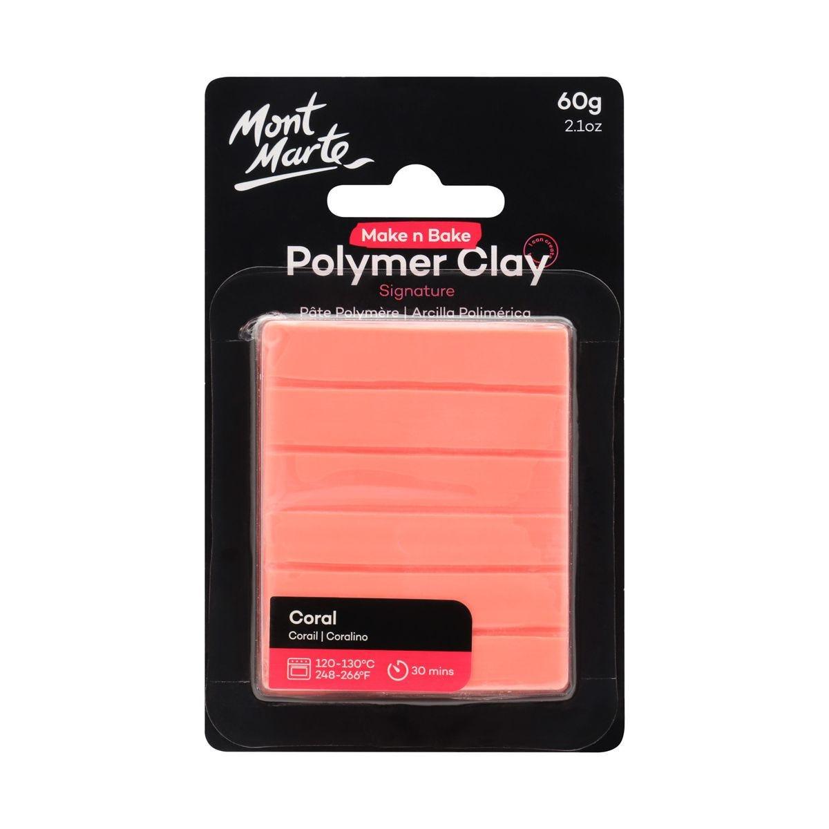 Mont Marte Make n Bake Polymer Clay Signature 60g - Coral - Glowish