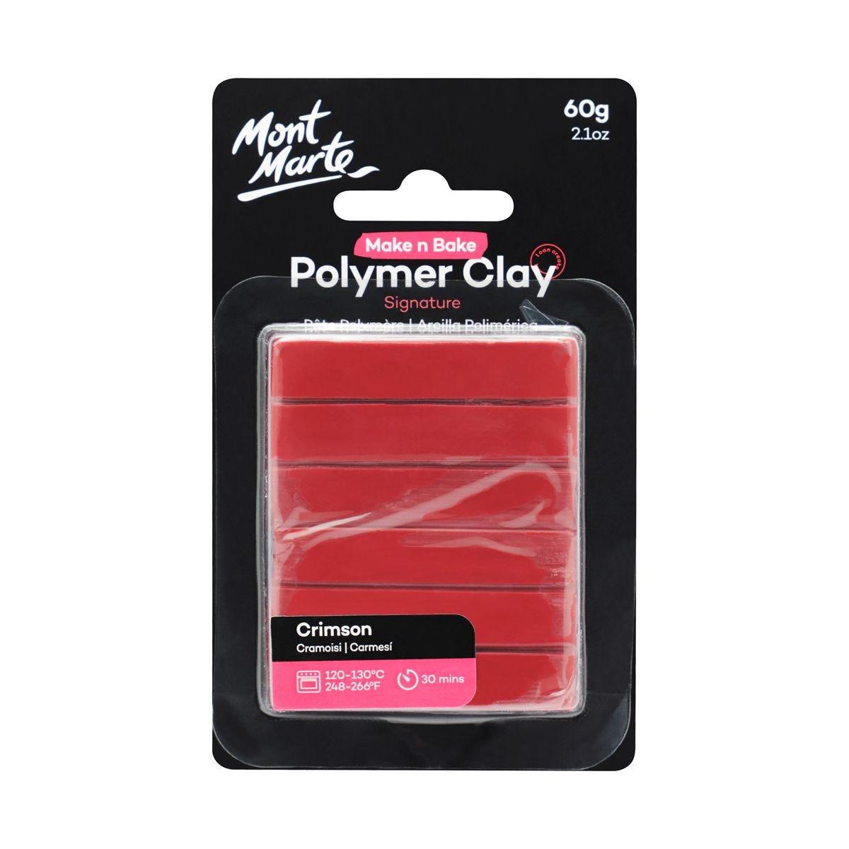 Mont Marte Make n Bake Polymer Clay Signature 60g - Crimson - Glowish