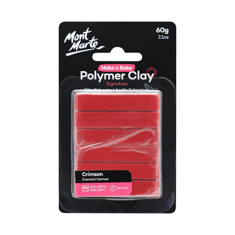 Mont Marte Make n Bake Polymer Clay Signature 60g - Crimson - Glowish