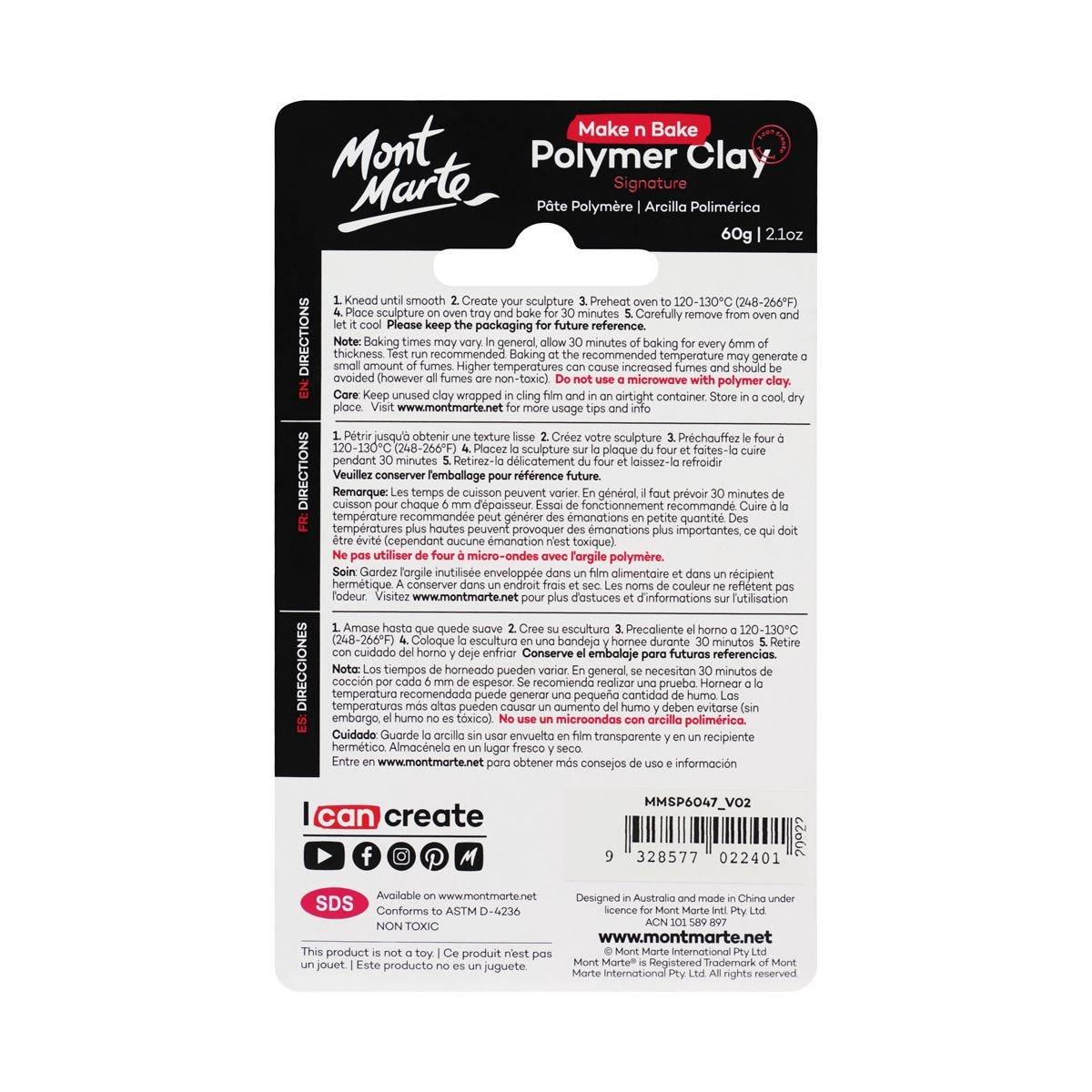 Mont Marte Make n Bake Polymer Clay Signature 60g - Crimson - Glowish